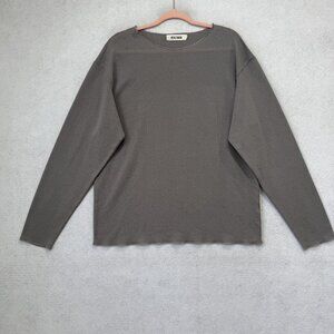 REALTAKAI Sweater Mens Large Gray Crewneck Lightweight Knit Pullover Stretch